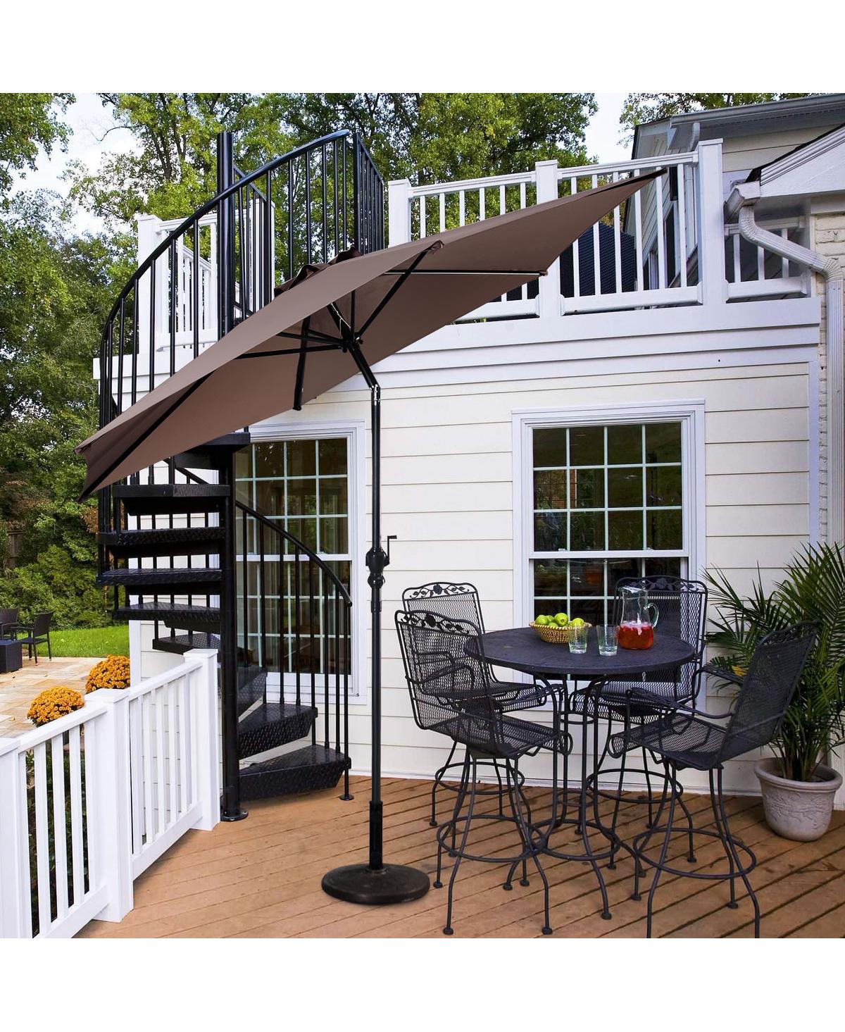 Costway 10FT Patio Umbrella 6 Ribs Market Steel Tilt W/ Crank Outdoor Garden
