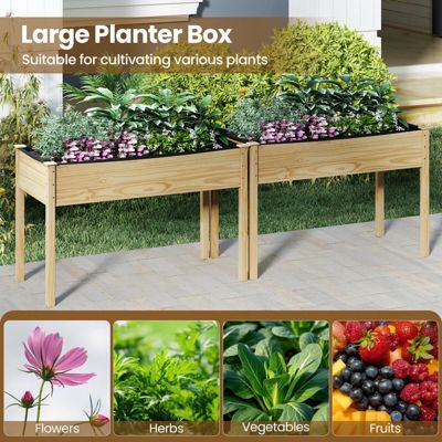 Wooden Raised Vegetable Garden Bed Elevated Grow Vegetable Planter