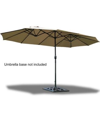 15' Market Outdoor Umbrella Double-Sided Twin Patio Umbrella with Crank