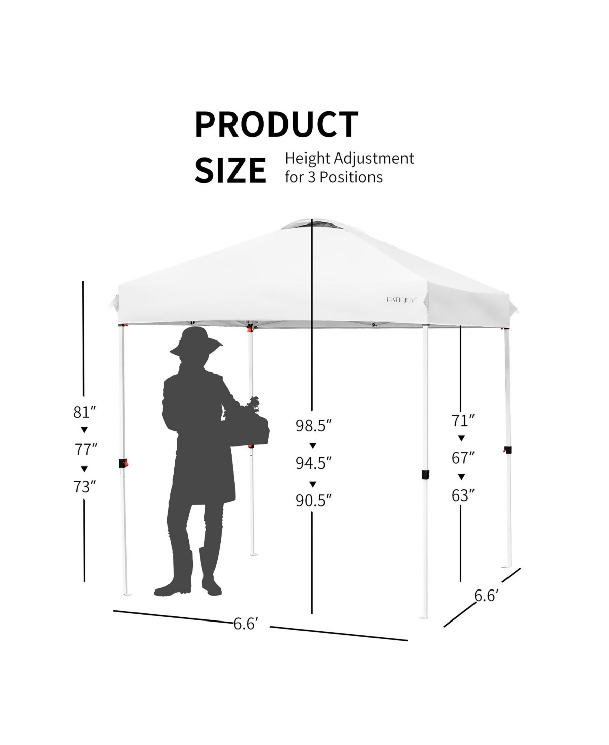 Costway 6x6 Ft Pop Up Canopy Tent Camping Sun Shelter W/ Roller Bag