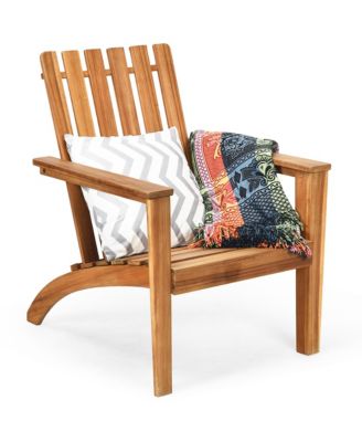 Patio Adirondack Chair Acacia Wood Lounge Armrest Garden Deck