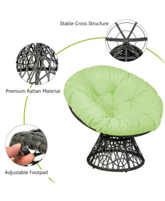 1 PC Rattan Papasan Chair  360-degree Swivel Ergonomic Chair