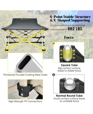 Wide Foldable Camping Cot Heavy-Duty Steel Indoor & Outdoor Sleeping Cot