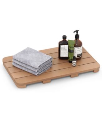 21.5" x 13.5" Bath Mat Waterproof HIPS Spa Shower Mat with Non Slip Foot Pads