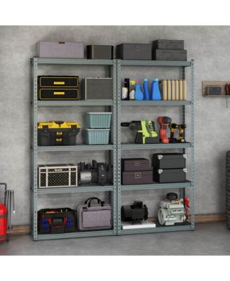 4 PCS 5-Tier Heavy Duty Storage Shelf Storage Utility Rack Shelf with Anti-tipping Device