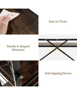 5-Tier Folding Shelf Free DIY Design Shelving Unit with 4 Universal Wheels Kitchen