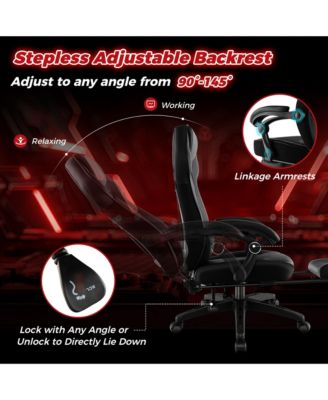 Adjustable E-Sports Racing Style Chair with Padded Headrest, Lumbar Support