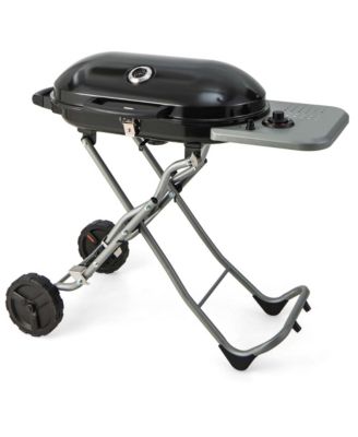 Portable Propane Grill Folding Gas Grill Griddle with Wheels & Side Shelf