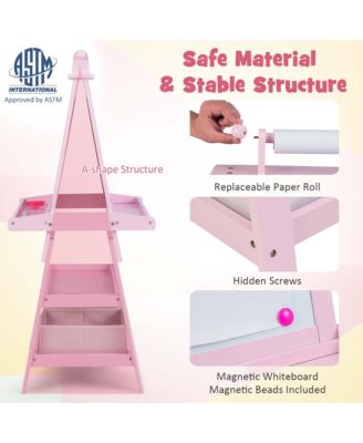 3 in 1 Double-Sided Wooden Kid's Art Easel Whiteboard