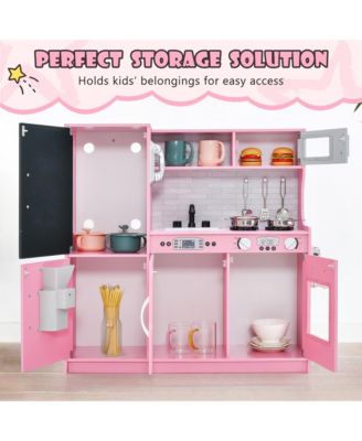 Kid s Pretend Play Kitchen Toddler Kitchen Playset with Blackboard