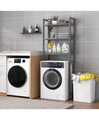 Over-The-Toilet Storage Shelf Space Saving Metal Bathroom Organizer Hooks