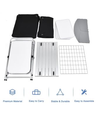 Folding Portable Aluminum Camping Grill Table