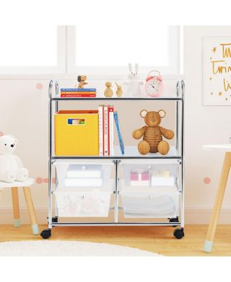 4Drawer Rolling Storage Cart shelf Scrapbook Paper Office School Organizer