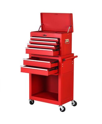 2 in 1 Rolling Cabinet Storage Chest Box Organizer