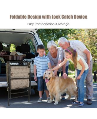 Set of 4 Patio Folding Chairs Sling Portable Dining Chair Set