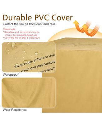 32'' Propane Fire Pit Table Square Tabletop w/Lava Rocks