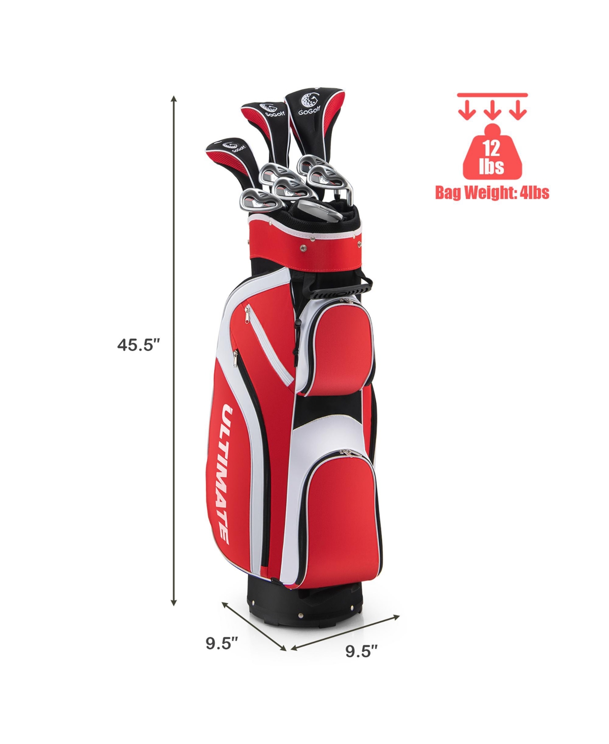 Costway Ladies Womens Complete Golf Clubs Set 10 Pieces Includes Alloy Driver