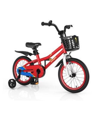 16'' Kid's Bike with Removable Training Wheels & Basket for 4-7 Years Old