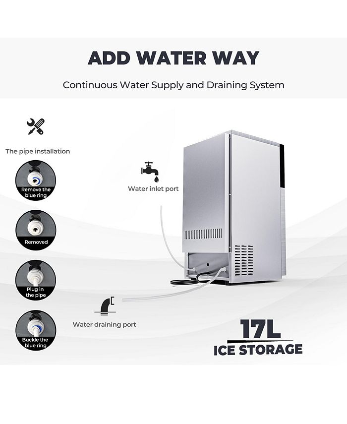 Costway Commercial Ice Maker Machine 180LBS/24H Ice Machine w/ 35LBS