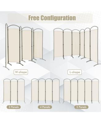 6 Panels Folding Privacy Screen 6 Ft Tall Fabric Privacy Screen for Home