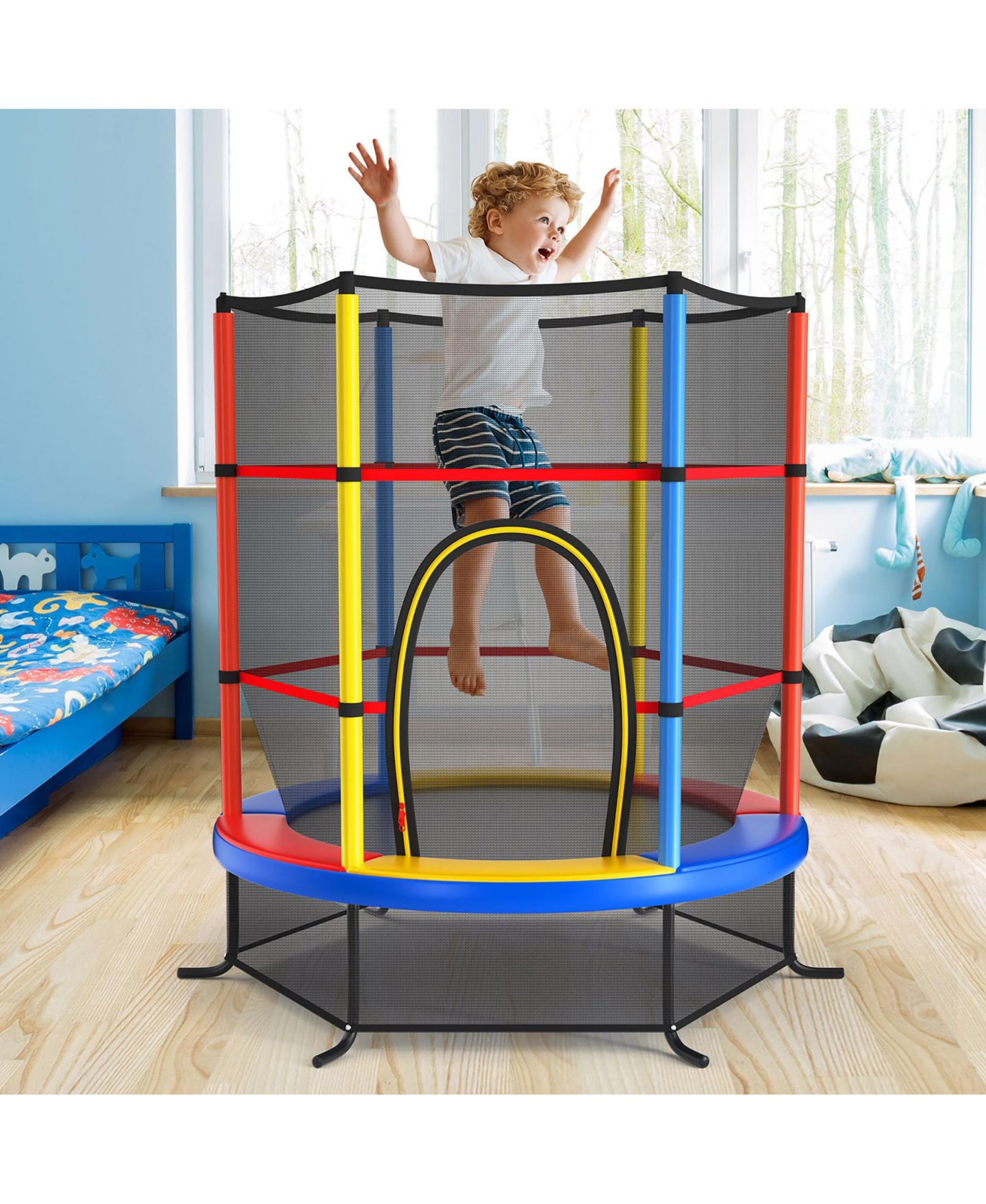 Детская игрушка Costway 55'' Kids Trampoline Bouncing Jumping Mat Recreational Trampoline — фото 5
