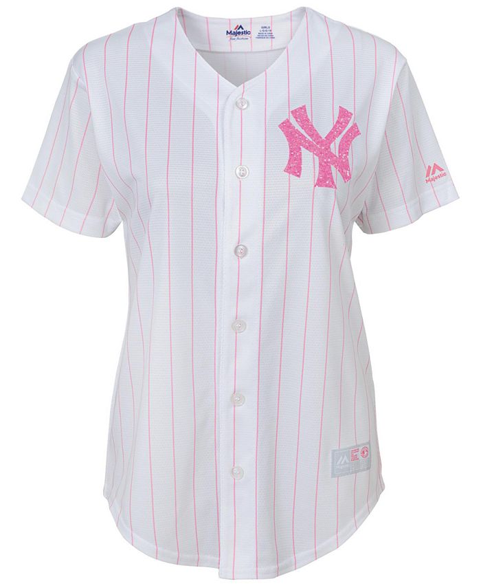 New York Yankees Women's Pink Splash Fashion Jersey by Majestic Athletic