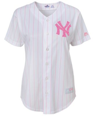 Majestic Girls' New York Yankees Pink Glitter Jersey - Macy's