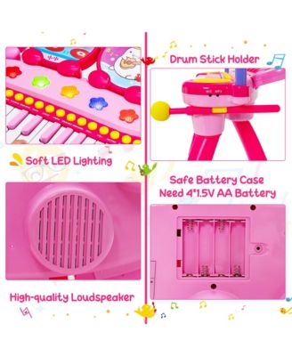 24 Key DJ Piano Keyboard Drum Toy Music Instrument w/MP3 Microphone Cymbal