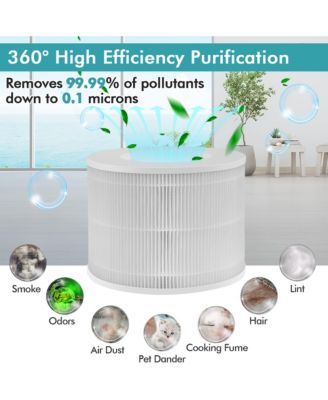 Air Purifier Replacement Filter 3-in-1 H13 True HEPA for Dust Smoke Home Office