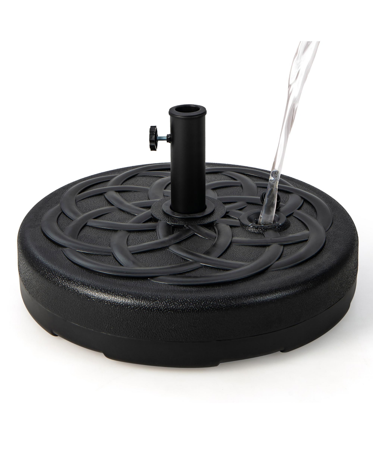 Costway 22'' Patio Fillable Round Umbrella Base Stand Water/Sand Fit Pole 1.5'' & 1.9''