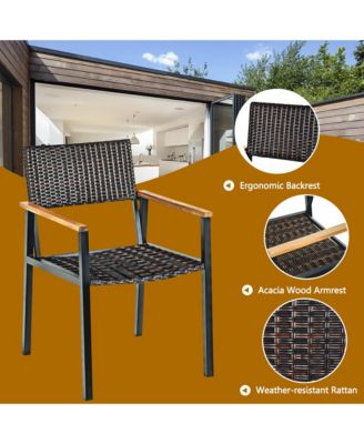 Patented 7PCS Patio Garden Dining Set Outdoor Dining Furniture Set w/ Umbrella Hole