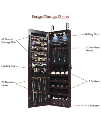 Mirrored Jewelry Cabinet Jewelry Organizer