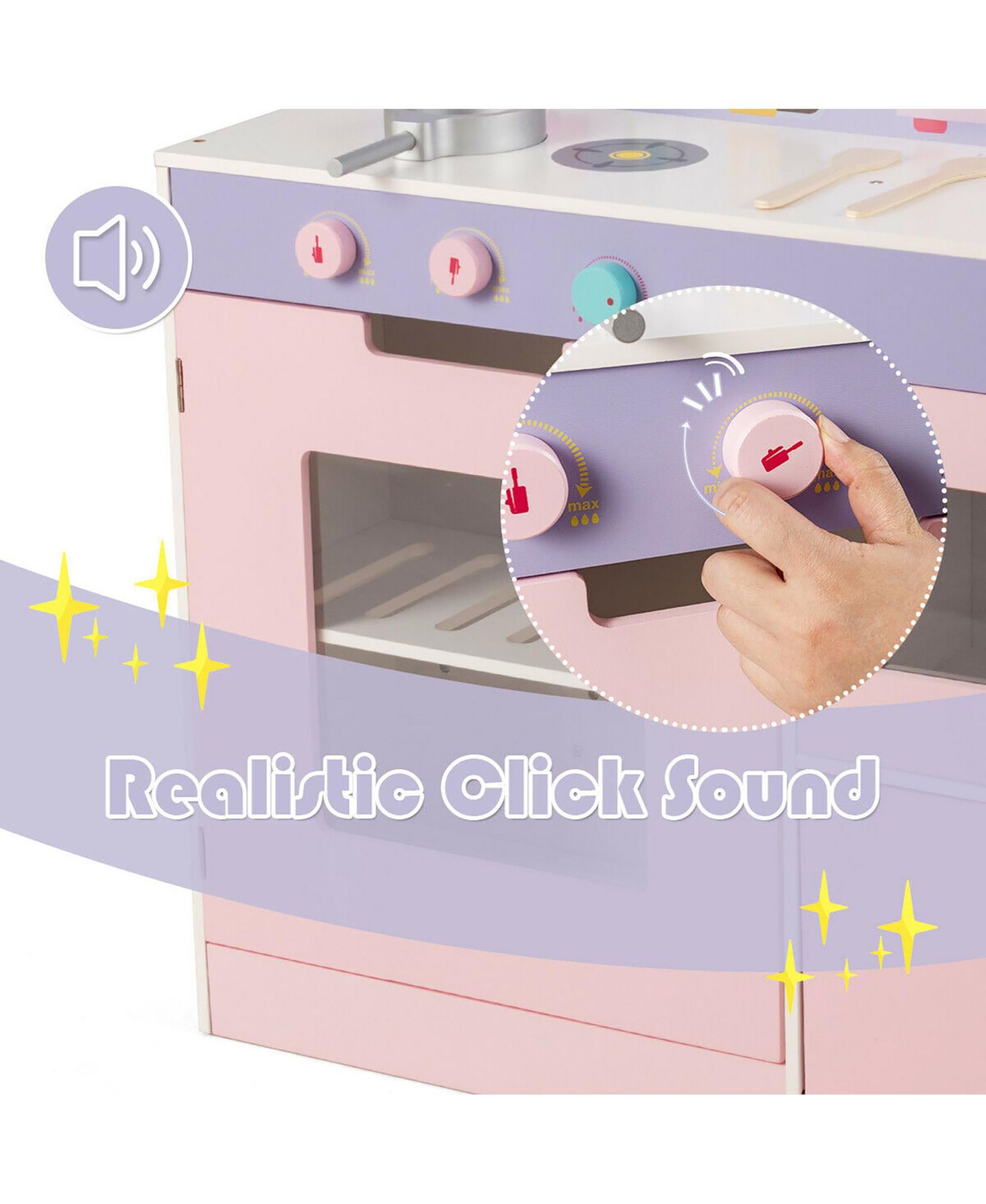 Детская игрушка Costway 2-in-1 Wooden Play Kitchen, от 3 лет — фото 9