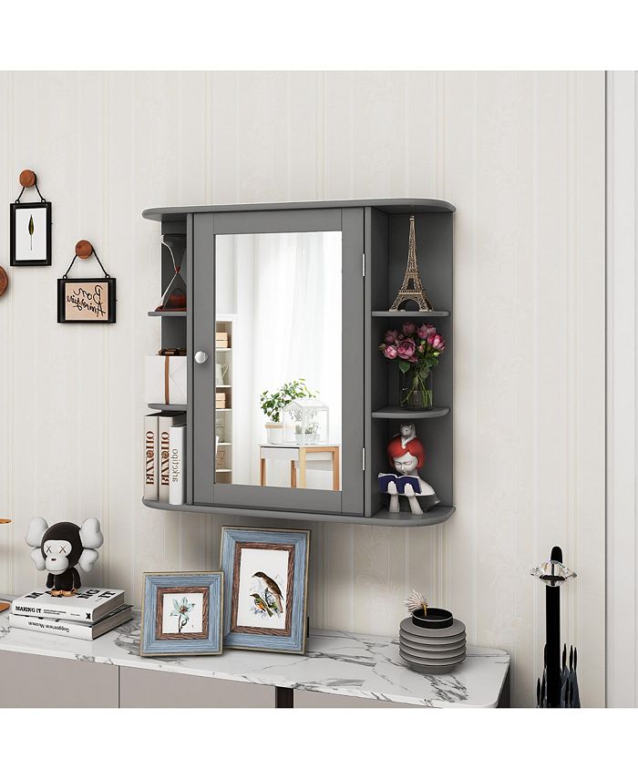 Costway Multipurpose Mount Wall Surface Bathroom Storage Mirror