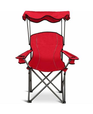 Folding Canopy Camping Chair Portable Beach Chair w/ Carrying Bag Blue