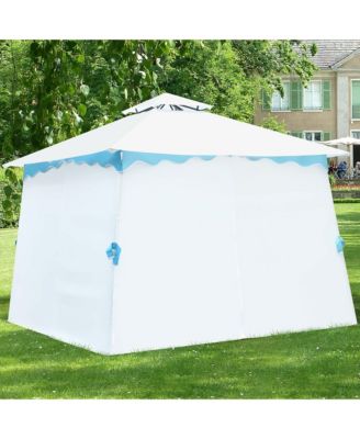 2 Tier 10'x10' Patio Gazebo Canopy Tent Steel Frame Shelter Awning W/Side Walls