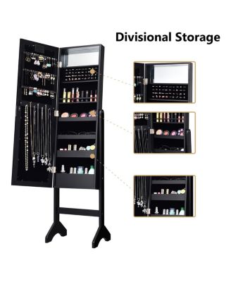 Mirrored Jewelry Cabinet Organizer w/18 LED lights