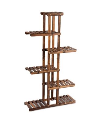 6 Tier 11 Pots Wooden Plant Flower Display Stand Wood Shelf