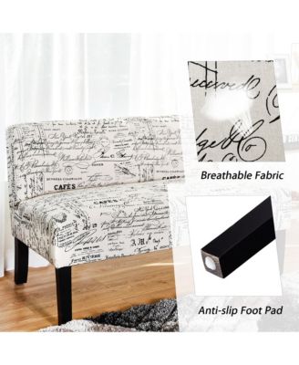 Armless Loveseat Sofa Fabric Settee Bench Bed Chair