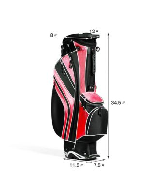 Golf Stand Cart Bag Club w/6 Way Divider Carry Organizer