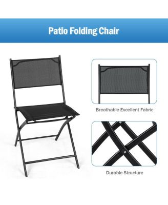 Set of 4 Outdoor Patio Folding Chairs Camping Deck Garden Pool Beach Furniture