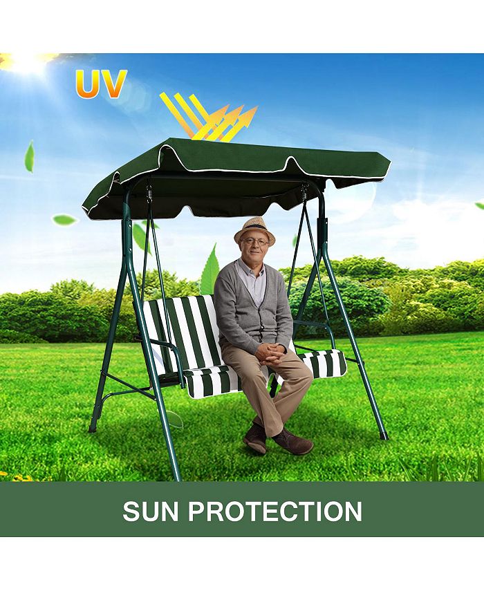 Costway Loveseat Patio Canopy Swing Glider Hammock Cushioned Steel