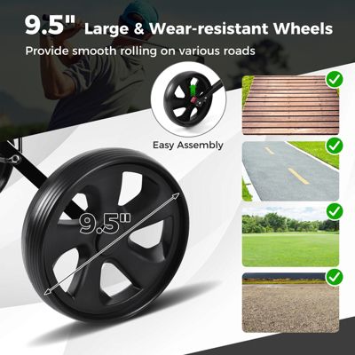 Folding 2 Wheel Push Pull Golf Club Cart Trolley Swivel