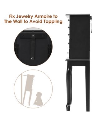 Jewelry Cabinet Storage Chest Standing Organizer