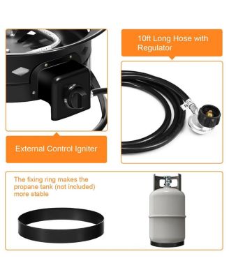 Portable Fire Pit Outdoor 58,000 BTU Propane Patio Lava Rocks Camping Events