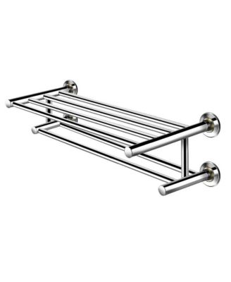 Wall Mounted Towel Rack Bathroom Hotel Rail Holder Storage Shelf Stainless Steel