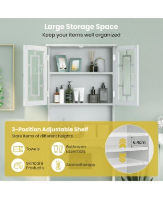 Bathroom Spacesaver Over the Toilet Door Storage Cabinet Tower Organizer