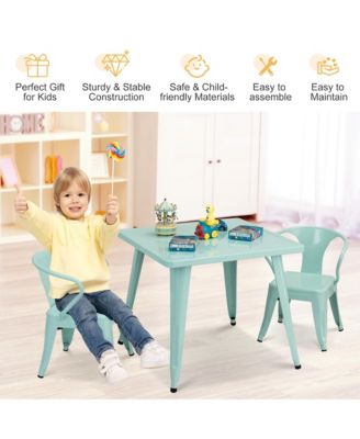 Kids Steel 27'' Square Table Children Play    Activity Table Indoor Outdoor