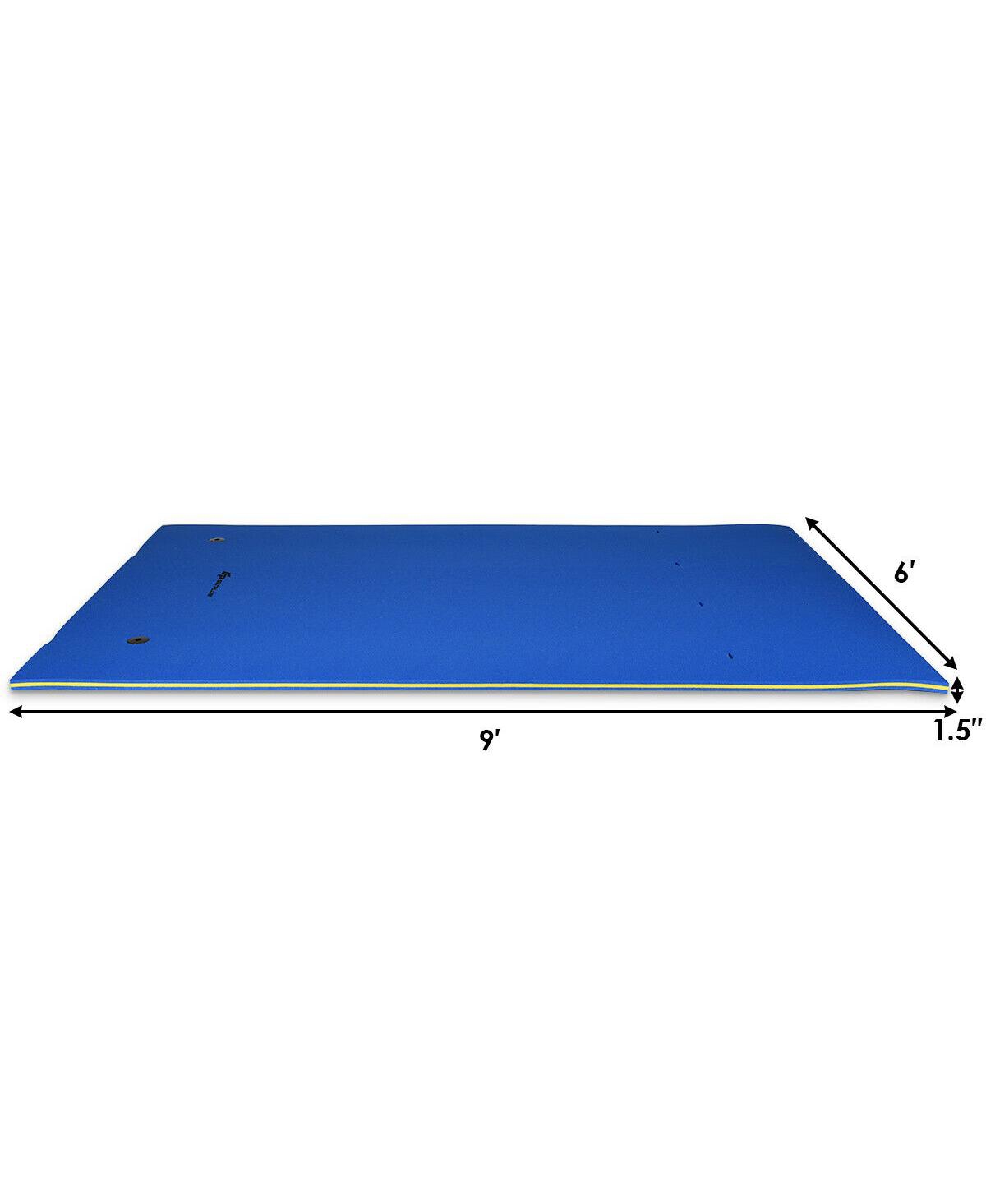 Costway 3 Layer Floating Water Pad Foam Mat Water Recreation Relaxing Tear-resistant