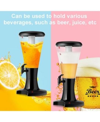 Set of 2 3L Cold Draft Beer Tower Dispenser Plastic w/LED Lights New